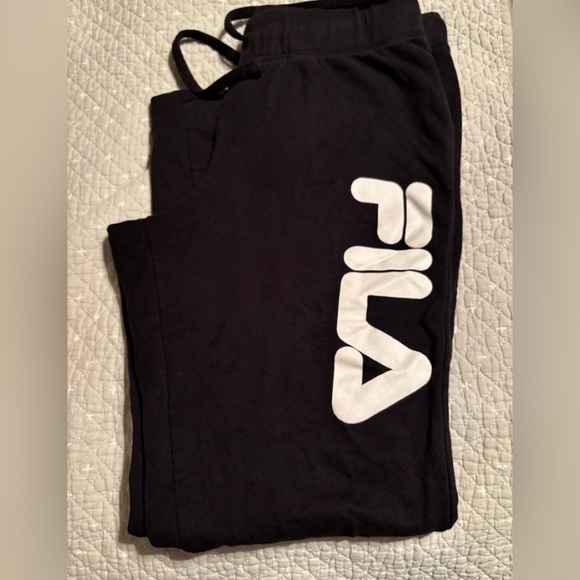 Fila Pants - Fila Black Track Pants with White Logo